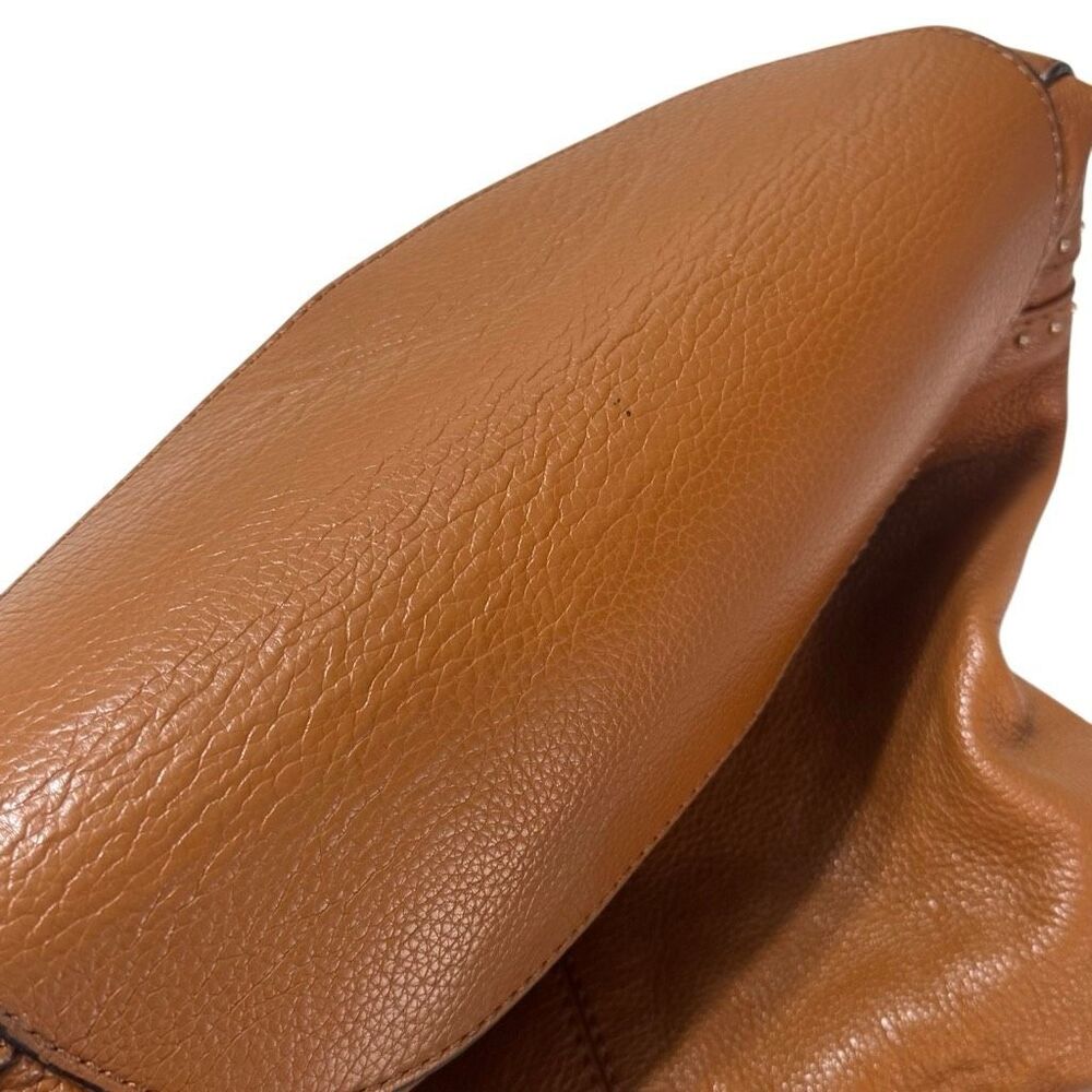 Vintage Brighton Jake Caramel Brown Leather Studded Tassel Hobo Shoulder Bag - Picture 5 of 8
